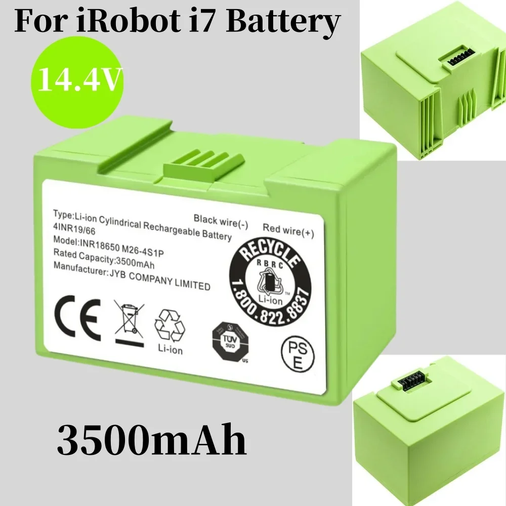 14.4V 3500mAh i7 Battery Replacement for iRobot Roomba e and i Series i7+ e5 7150 7550 i3 3150 i3+ 3550 i4 4150 i4+ 46248.
14.4V 3500mAh i7 Battery Replacement for iRobot Roomba e and i Series i7+ e5 7150 7550 i3 3150 i3+ 3550 i4 4150 i4+ 46248.