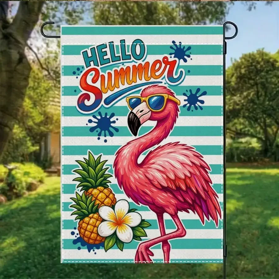 1pcHello Summer Garden Flag, Pink Flamingo with Sunglasses, Teal White Stripes, Pineapple Plumeria Pattern, Outdoor Yard Patio Decoration
1pcHello Summer Garden Flag, Pink Flamingo with Sunglasses, Teal White Stripes, Pineapple Plumeria Pattern, Outdoor Yard Patio Decoration