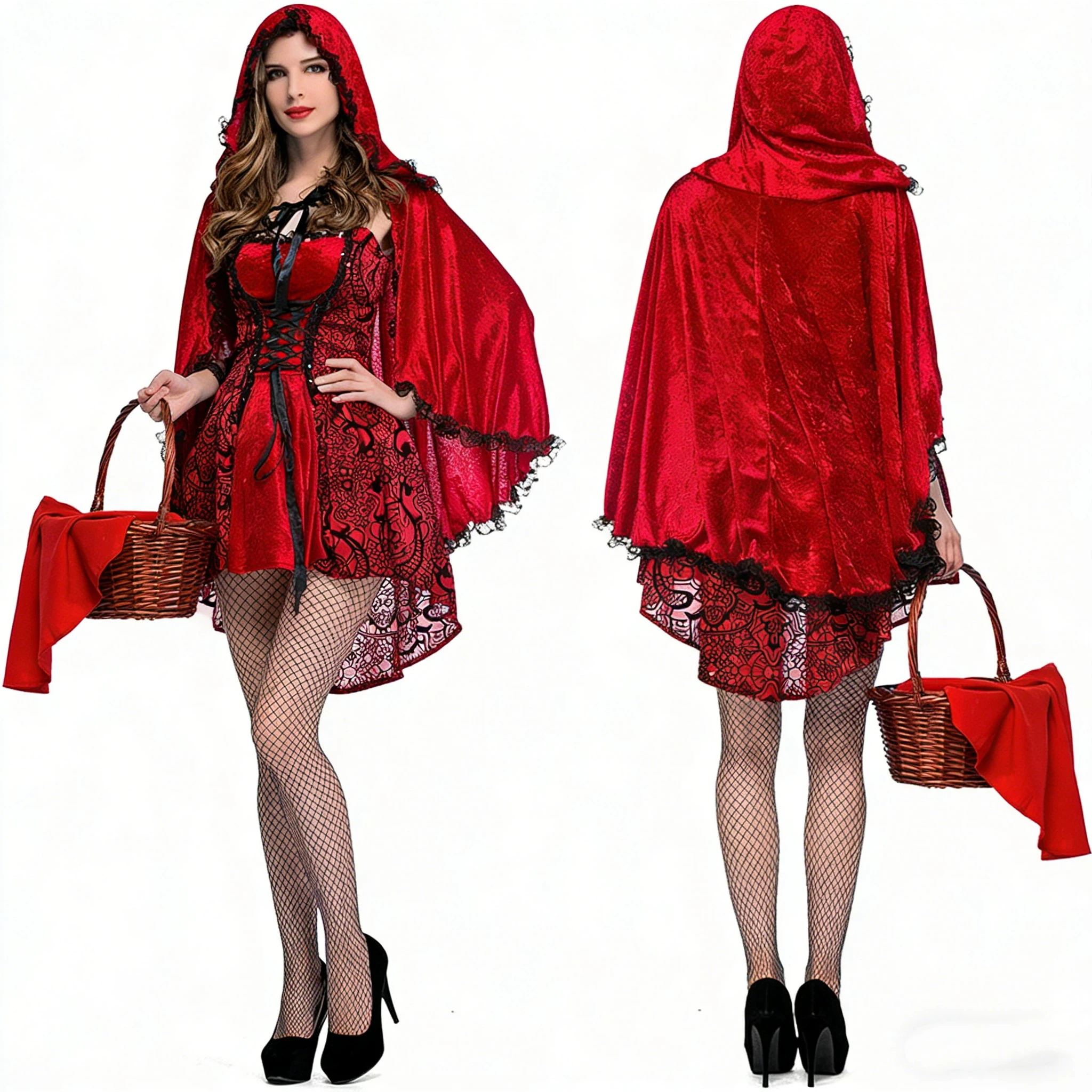 Sexy Womens Fairy Tale Riding Hood Costume Party Fancy Dress Cosplay Halloween Carnival Stage Performances Costumes
Sexy Womens Fairy Tale Riding Hood Costume Party Fancy Dress Cosplay Halloween Carnival Stage Performances Costumes