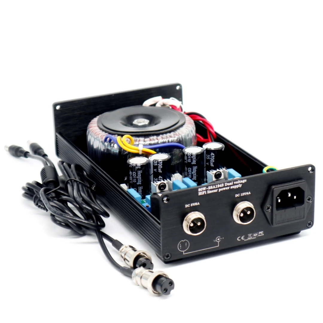Customizable dual voltage 80w, DC 5V 9v 12V 15v 19v 24v low ripple low noise stable voltage, HiFi linear power supply
Customizable dual voltage 80w, DC 5V 9v 12V 15v 19v 24v low ripple low noise stable voltage, HiFi linear power supply