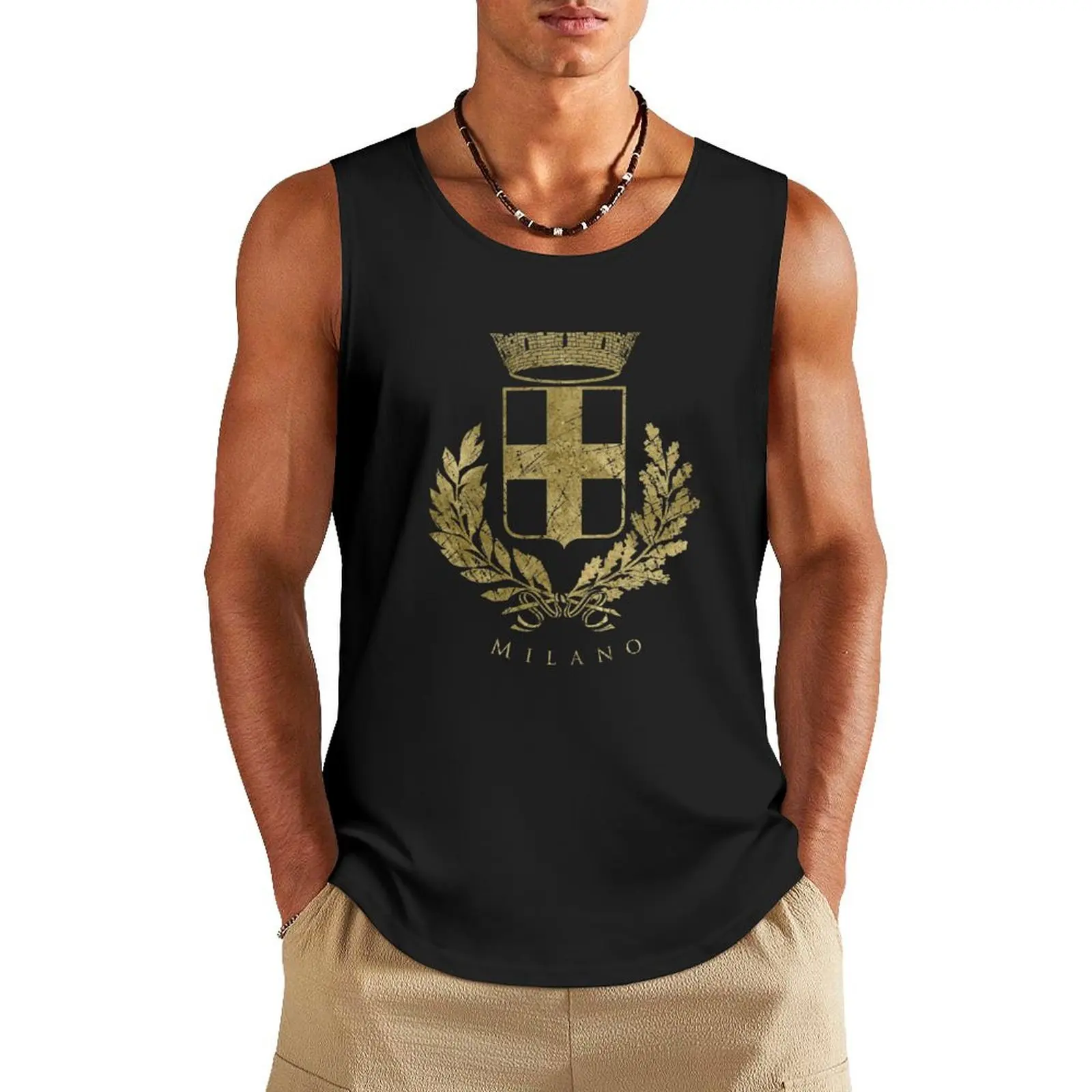 Milan City Emblem - Vintage Gold Tank Top plain t-shirt Men's sleeveless fitness
Milan City Emblem - Vintage Gold Tank Top plain t-shirt Men's sleeveless fitness