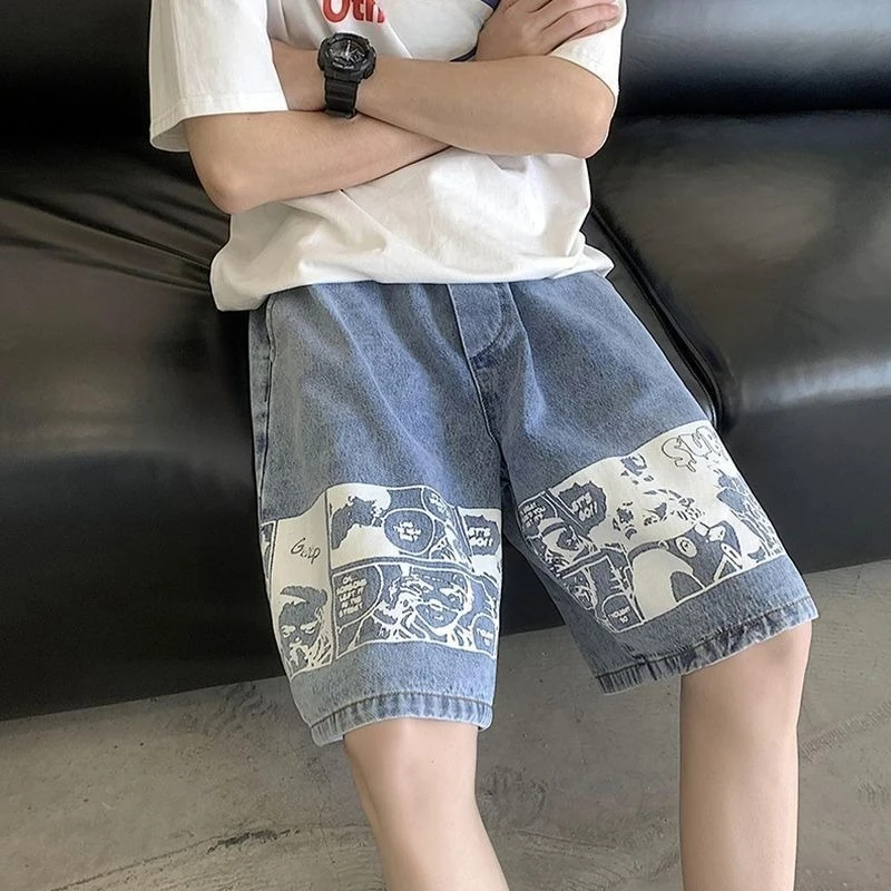 Men's Printed Loose Fit Denim Shorts for Summer Lightweight Korean Style Trendy Casual Outerwear 2026 New Mid-Length
Men's Printed Loose Fit Denim Shorts for Summer Lightweight Korean Style Trendy Casual Outerwear 2026 New Mid-Length