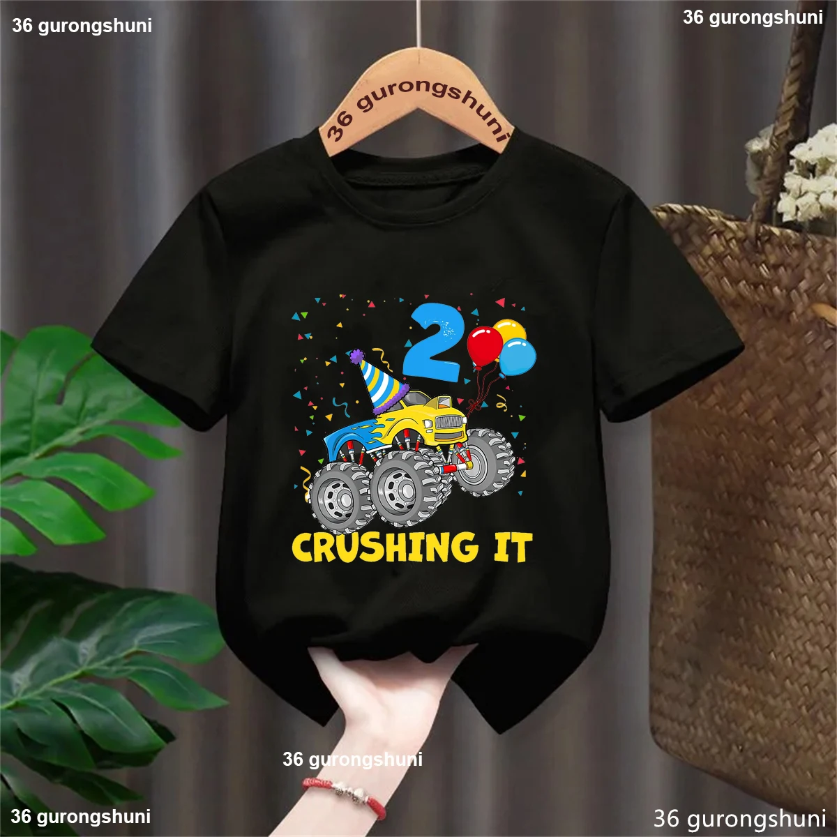 2nd Birthday Gift Crushing It Dinosaur Tractor Printed Tshirt Girls/Boys Kawaii Kids Clothes Pink/Blue/Yellow/Black T-Shirt
2nd Birthday Gift Crushing It Dinosaur Tractor Printed Tshirt Girls/Boys Kawaii Kids Clothes Pink/Blue/Yellow/Black T-Shirt
