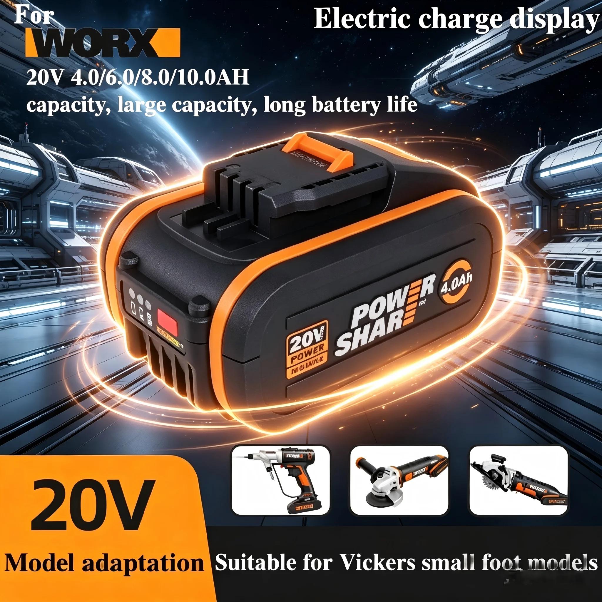 Durable 20V 4.0/6.0/8.0Ah Rechargeable Lithium Battery Compatible with Worx WA3551 WA3553 WX373 Power Tool Battery With Charger
Durable 20V 4.0/6.0/8.0Ah Rechargeable Lithium Battery Compatible with Worx WA3551 WA3553 WX373 Power Tool Battery With Charger