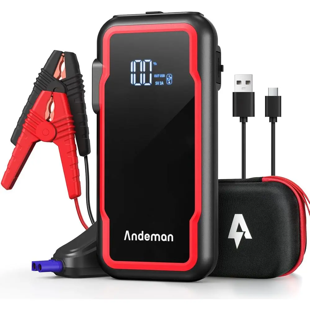 3000A Peak 20000mAh Car Jump Starter, 12V Power Bank with Quick Charge & Type-C Ports, Suitable for 9L Gas or 7L Engines, Red
3000A Peak 20000mAh Car Jump Starter, 12V Power Bank with Quick Charge & Type-C Ports, Suitable for 9L Gas or 7L Engines, Red