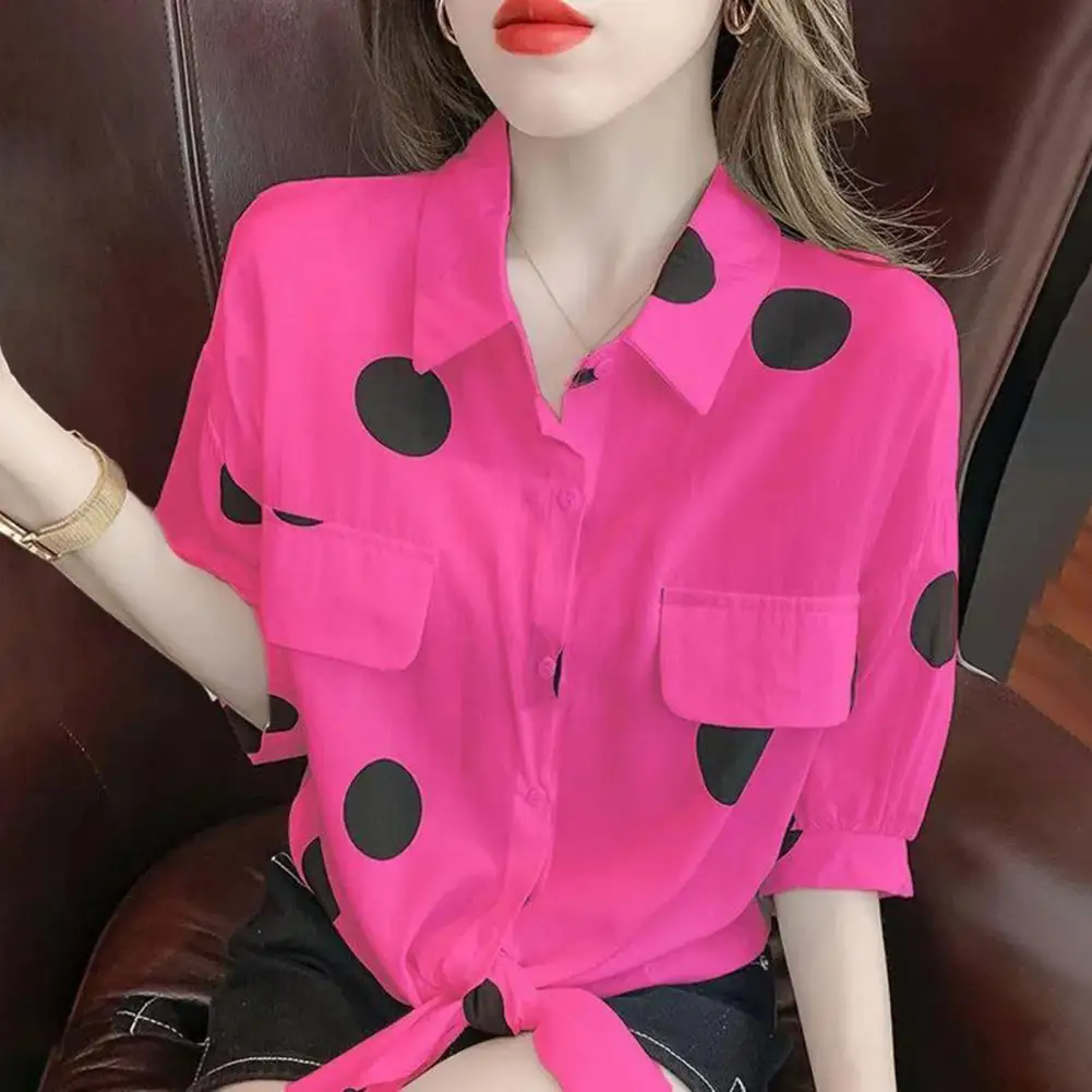 2026 Women Shirt Lapel Long Sleeve Single Breasted Shirt Tops Loose Fit Fake Flap Pockets Dot Print Shirt Workwear
2026 Women Shirt Lapel Long Sleeve Single Breasted Shirt Tops Loose Fit Fake Flap Pockets Dot Print Shirt Workwear