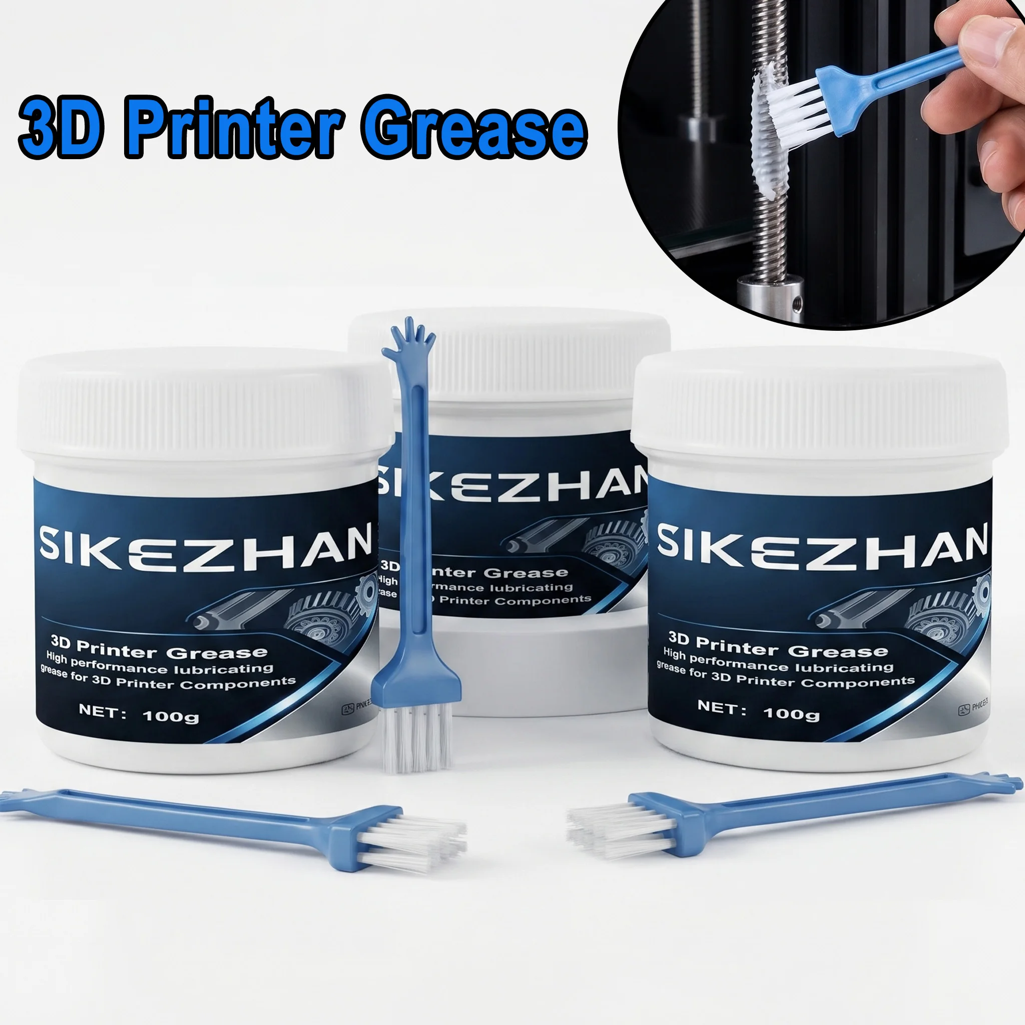 3D Printer Lithium Grease High Speed Lubricant for Lead Screws and Linear Rails Reduces Noise Wear for Smooth Printing 100g
