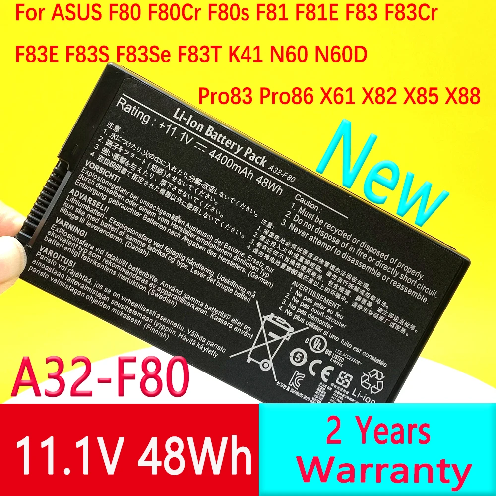 For Asus A32-F80 F80Q F80L F80M F81 F81SE X82SE F83 F50S X61 X61W X61S X61GX X61SL X61Z X61SL X61Z X82L N60D X82C Laptop battery
For Asus A32-F80 F80Q F80L F80M F81 F81SE X82SE F83 F50S X61 X61W X61S X61GX X61SL X61Z X61SL X61Z X82L N60D X82C Laptop battery