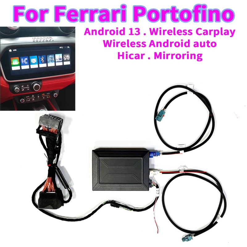 Wireless Carplay Android Auto Module For Ferrari Protofino Mirroring AirPlay Supports 360 Panorama Bluetooth Rear View Installat
Wireless Carplay Android Auto Module For Ferrari Protofino Mirroring AirPlay Supports 360 Panorama Bluetooth Rear View Installat