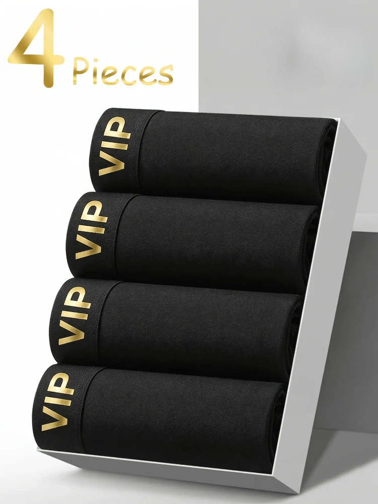 4Pcs Men's VIP Luxury Underwear Is Made of Soft, Comfortable, Breathable Pure Black Flat Angle Underwear for Casual Daily Use
4Pcs Men's VIP Luxury Underwear Is Made of Soft, Comfortable, Breathable Pure Black Flat Angle Underwear for Casual Daily Use