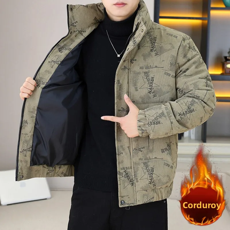 Men's Thiened Corduroy Cotton Jaet Stand Collar Warm Casual Sle Winter Outerwear Long Sve ort Length Zipper Closure
Men's Thiened Corduroy Cotton Jaet Stand Collar Warm Casual Sle Winter Outerwear Long Sve ort Length Zipper Closure