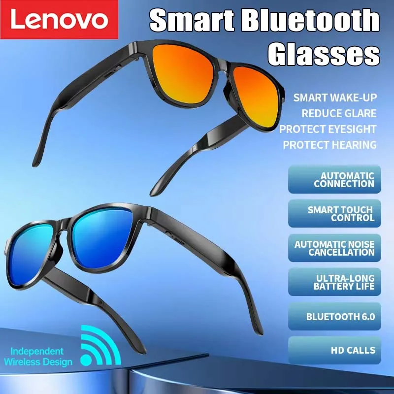 Lenovo Smart Bluetooth Sunglasses Listen to Music Make Calls Fashionable Sunglasses with Air-Conduction Audio Touch Controls
Lenovo Smart Bluetooth Sunglasses Listen to Music Make Calls Fashionable Sunglasses with Air-Conduction Audio Touch Controls