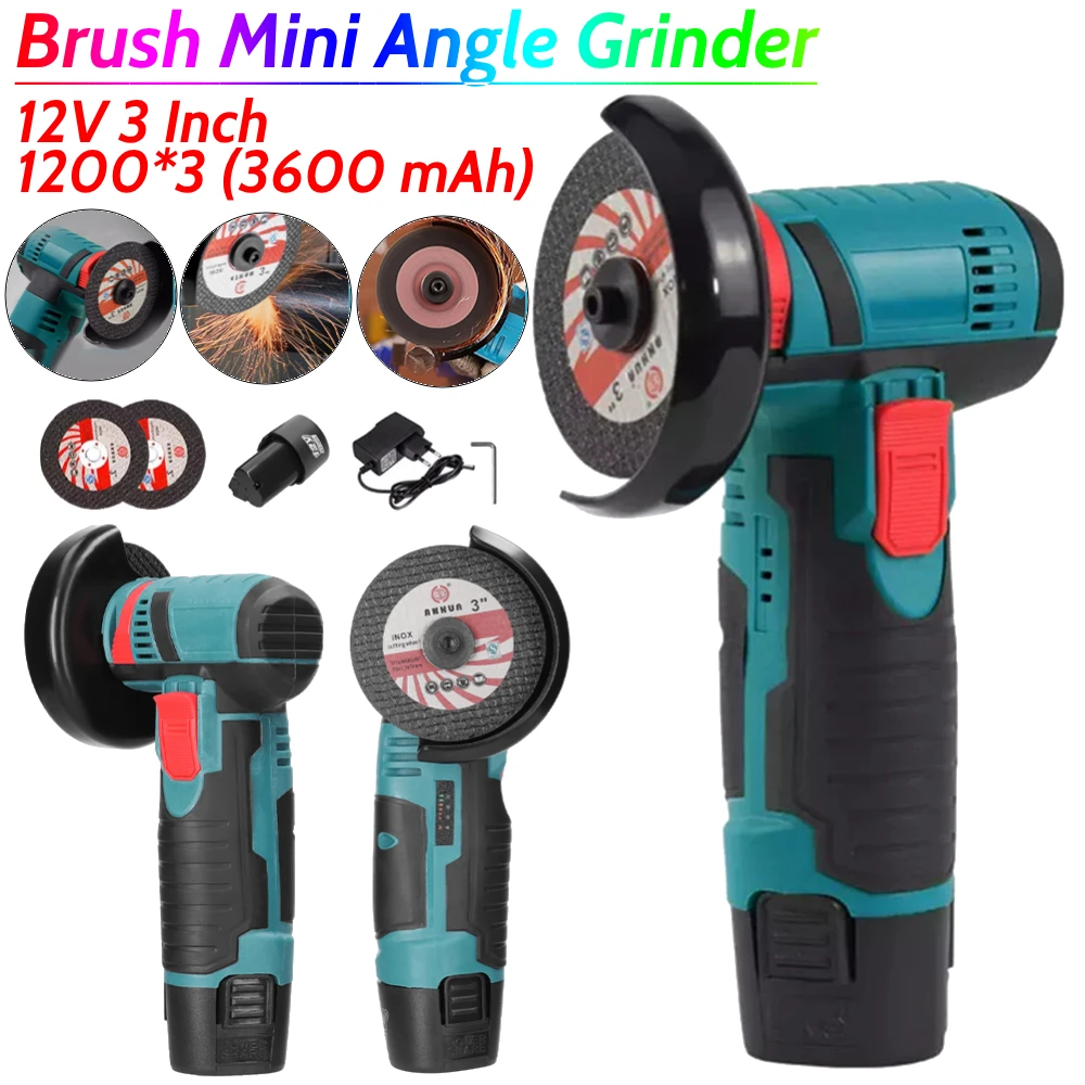 12V 3 Inch Brush Mini Angle Grinder Rechargeable Household Cutting Machine Polishing Machine Electric Hand Grinder Grinding Tool
12V 3 Inch Brush Mini Angle Grinder Rechargeable Household Cutting Machine Polishing Machine Electric Hand Grinder Grinding Tool