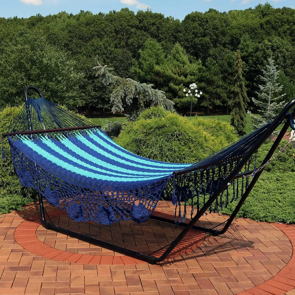 Deluxe Handwoven American Style Cotton Hammock -770-Pound Weight Capacity - Blue
Deluxe Handwoven American Style Cotton Hammock -770-Pound Weight Capacity - Blue