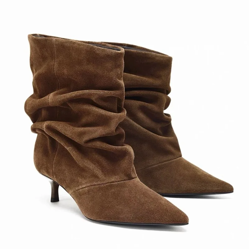 New Vintage Ankle Boots for Women Ruched Mid Pointed Toe Thin Stiletto Heel High Quality Plus Size Daily Dress Ladies Heel Boots
New Vintage Ankle Boots for Women Ruched Mid Pointed Toe Thin Stiletto Heel High Quality Plus Size Daily Dress Ladies Heel Boots