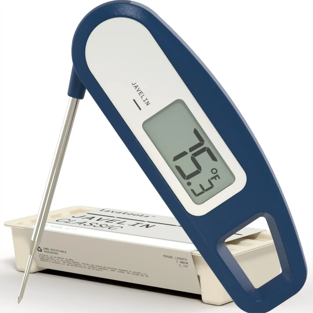 Ultra-Fast 3-Second Instant Read Meat Thermometer for Grill and Cooking, 2.75" Probe, Compact Foldable Design with Large Display
Ultra-Fast 3-Second Instant Read Meat Thermometer for Grill and Cooking, 2.75" Probe, Compact Foldable Design with Large Display