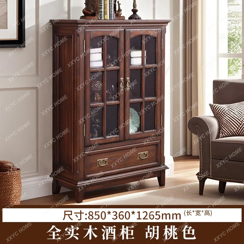 WW02 -style Solid Wood Double-door Glass Low Wine Cabinet for Living Room Home Use Against Wall Entrance Cabinet
WW02 -style Solid Wood Double-door Glass Low Wine Cabinet for Living Room Home Use Against Wall Entrance Cabinet