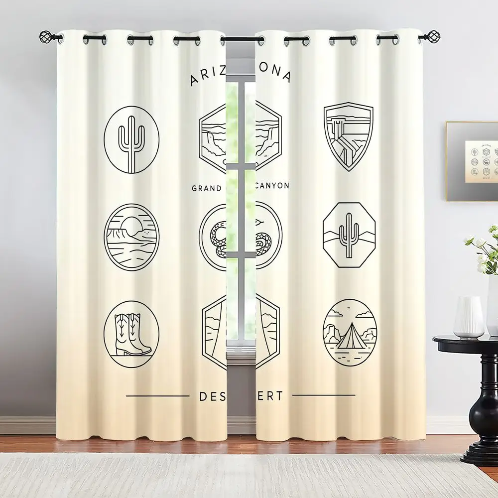 Arizona Desert Theme Curtains, Minimalist Line-Art Grand Canyon Print Drapes, Southwestern Style Window Curtains for Home Decor
Arizona Desert Theme Curtains, Minimalist Line-Art Grand Canyon Print Drapes, Southwestern Style Window Curtains for Home Decor