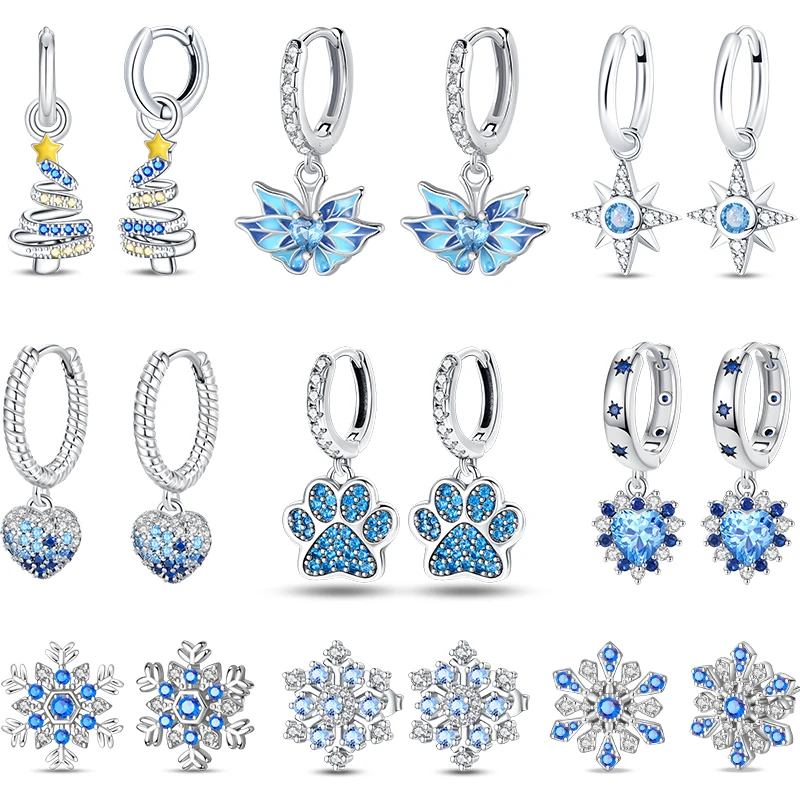 Women's Romantic 925 Sterling Silver Snowflake Star Shining Zircon Christmas Winter Earrings Fit Wedding Party Exquisite Jewelry
Women's Romantic 925 Sterling Silver Snowflake Star Shining Zircon Christmas Winter Earrings Fit Wedding Party Exquisite Jewelry