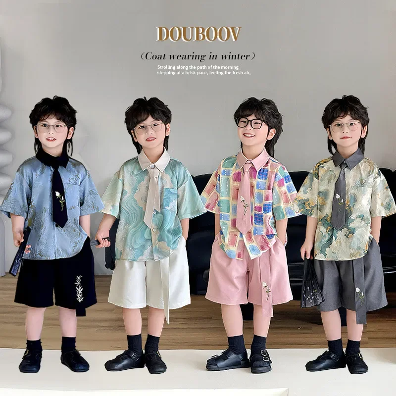3 PCS set Summer Boy Soft RetroTShirt+Pants Shorts+Tie Kid Children baby Gentleman Handsome Streetwear Party Clothes
3 PCS set Summer Boy Soft RetroTShirt+Pants Shorts+Tie Kid Children baby Gentleman Handsome Streetwear Party Clothes