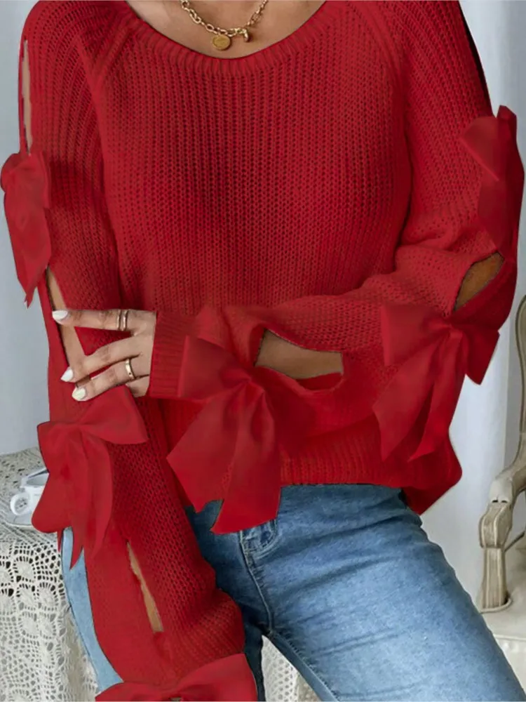 New Autumn Winter Casual Women Bow Knot Loose Long Sleeve Knitted Sweaters, Trendy Cozy Cute Pullover Jumpers Tops, Y2k Clothes
New Autumn Winter Casual Women Bow Knot Loose Long Sleeve Knitted Sweaters, Trendy Cozy Cute Pullover Jumpers Tops, Y2k Clothes