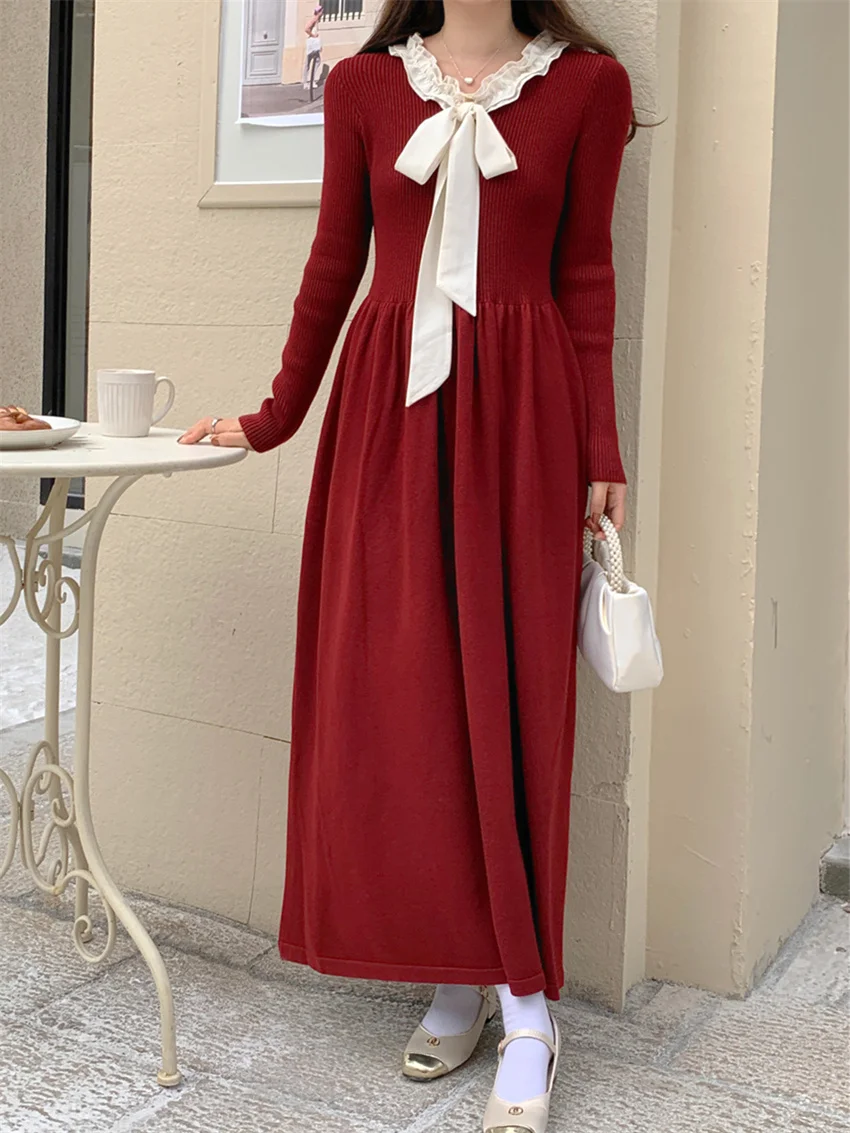 Alien Kitty Winter Slim-Fit Maxi Dress Knitted Women Chic Elegant Wedding New Years Bow Office Lady Sweet Gentle Party Daily
Alien Kitty Winter Slim-Fit Maxi Dress Knitted Women Chic Elegant Wedding New Years Bow Office Lady Sweet Gentle Party Daily