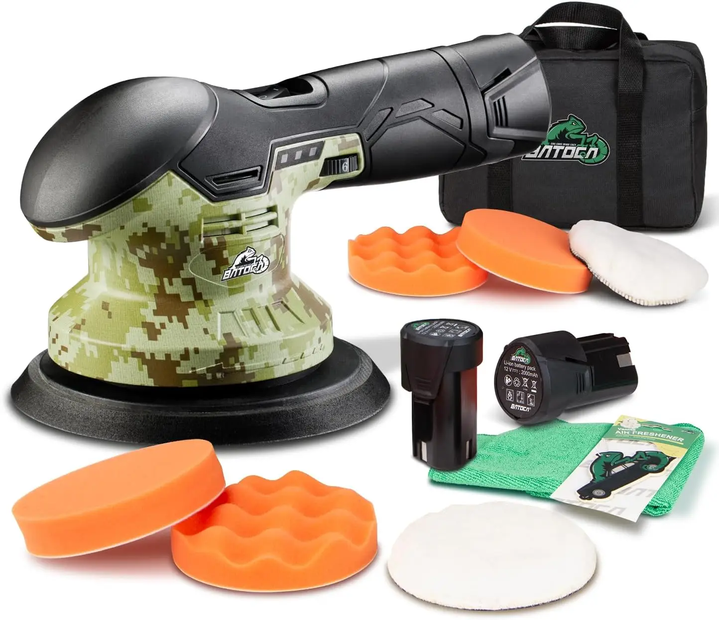 Cordless Car Buffer Polisher, 12V Lithium-ion Battery, 6 Speed Variable, DA Orbital for Detailing, Polishing, Waxing
Cordless Car Buffer Polisher, 12V Lithium-ion Battery, 6 Speed Variable, DA Orbital for Detailing, Polishing, Waxing