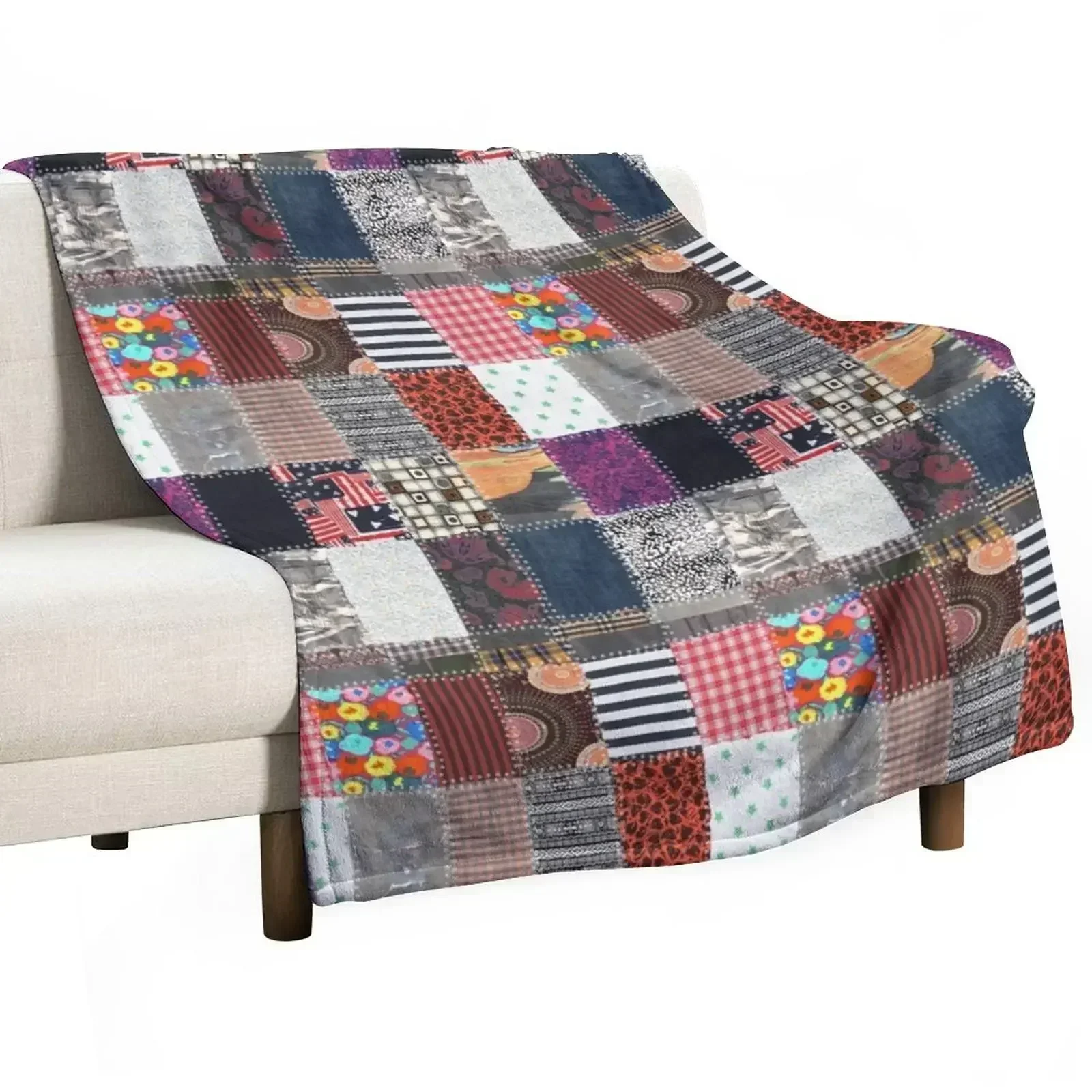 Patchwork Fabrics Throw Blanket Lightweight Warm Blanket for Indoor Outdoor Use
Patchwork Fabrics Throw Blanket Lightweight Warm Blanket for Indoor Outdoor Use