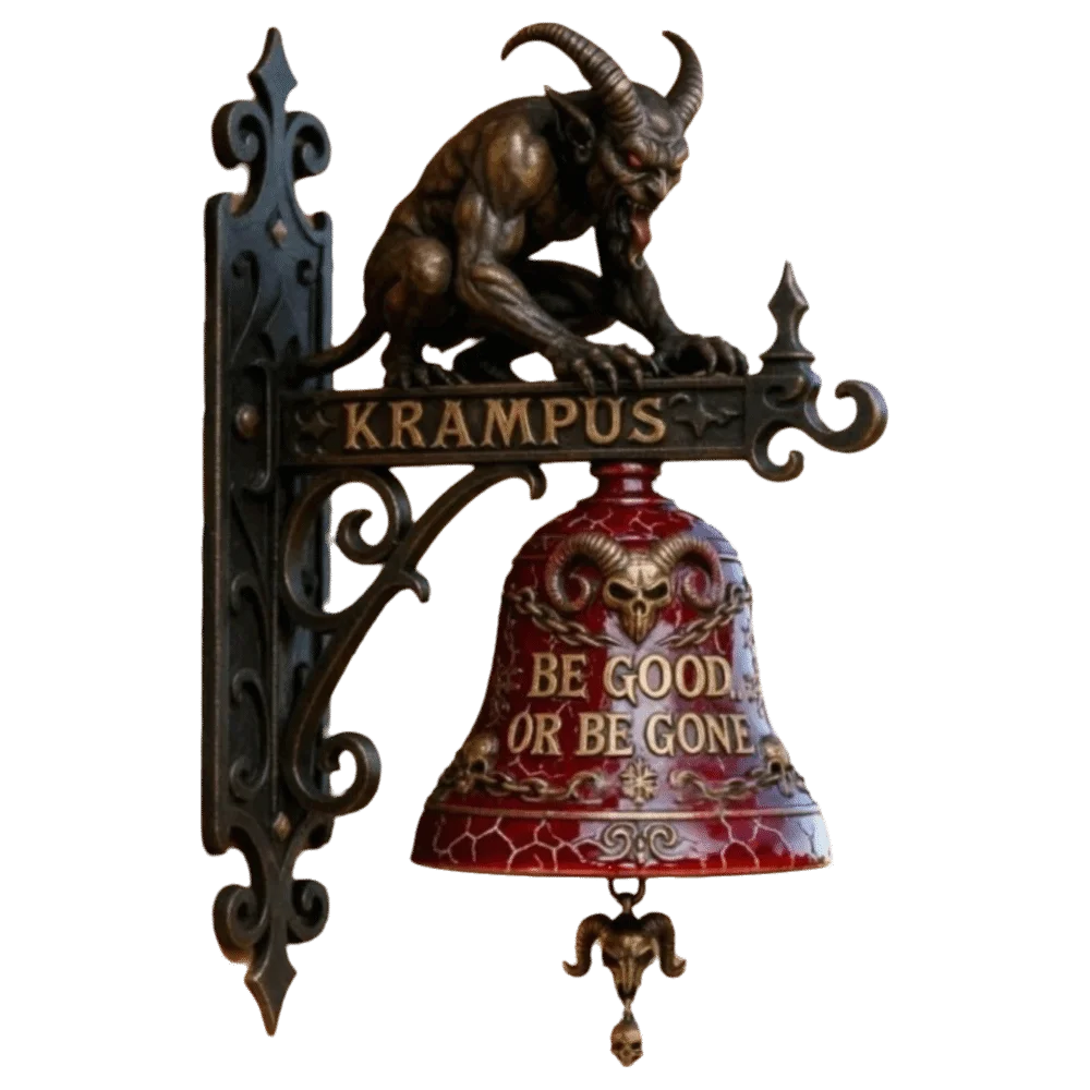Wall-Mounted Krampus Decorative Ornament 3D Sculpted Antique-Finished Bronze Resin Decorative Hanging Bells Vintage Textured
Wall-Mounted Krampus Decorative Ornament 3D Sculpted Antique-Finished Bronze Resin Decorative Hanging Bells Vintage Textured