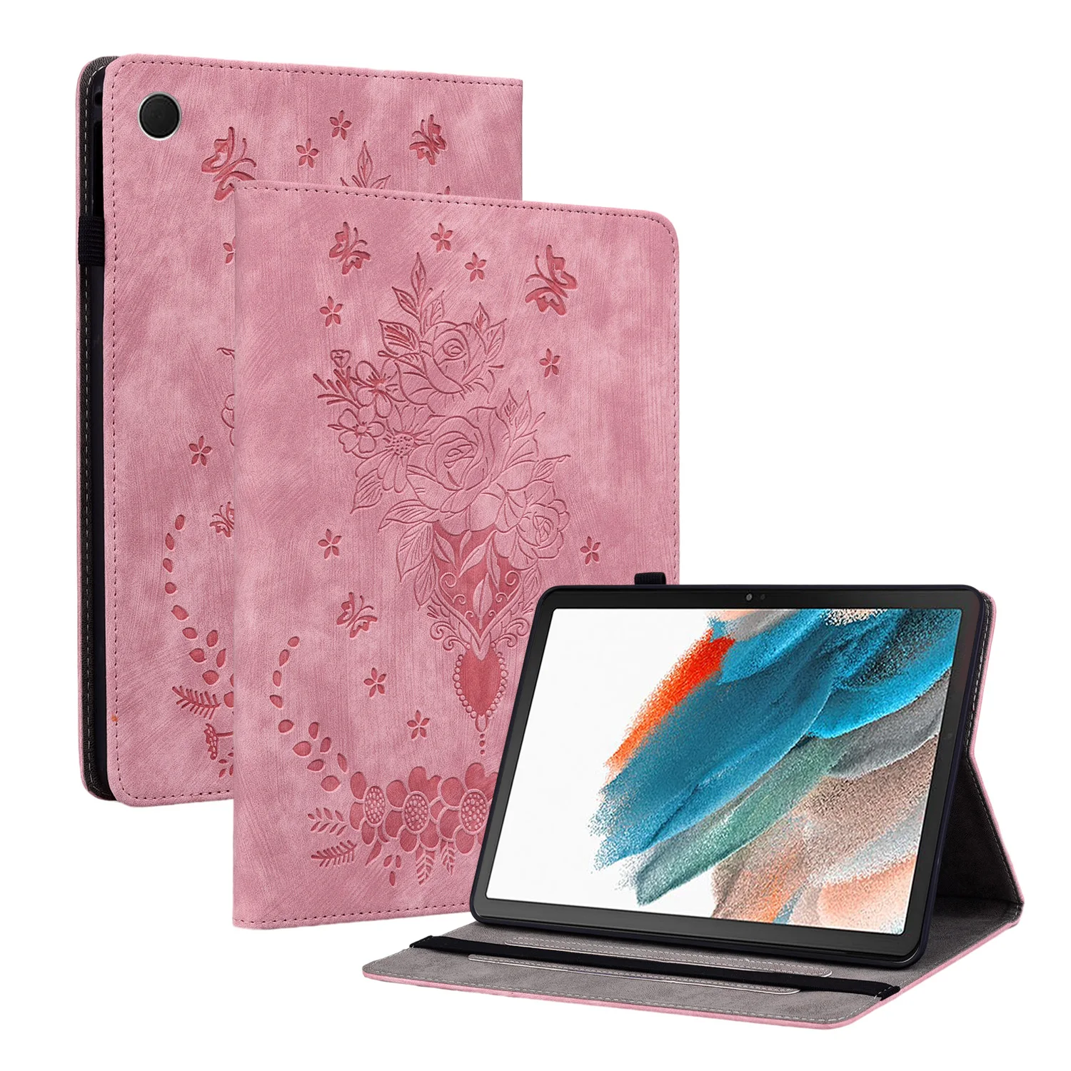 For Samsung Galaxy Tab A11+ Case Card Holder Anti-Scratch Leather Cover Rose Flower Imprint - Pink
For Samsung Galaxy Tab A11+ Case Card Holder Anti-Scratch Leather Cover Rose Flower Imprint - Pink