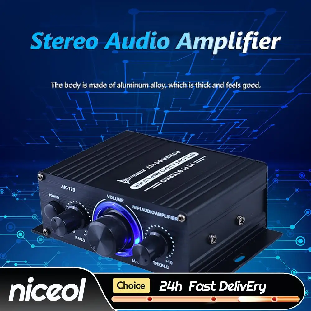 Bluetooth-compatible HiFi Audio Amplifier 200W+200W 2-CH Power Amp with RCA Input Power Amplifier with Blue LED Lights
Bluetooth-compatible HiFi Audio Amplifier 200W+200W 2-CH Power Amp with RCA Input Power Amplifier with Blue LED Lights