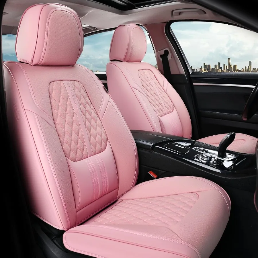 Pink Nappa Leather Front Seat Covers with Backrest for Cars Waterproof and Breathable Automotive Seat Protectors AntiSlip Desig
Pink Nappa Leather Front Seat Covers with Backrest for Cars Waterproof and Breathable Automotive Seat Protectors AntiSlip Desig