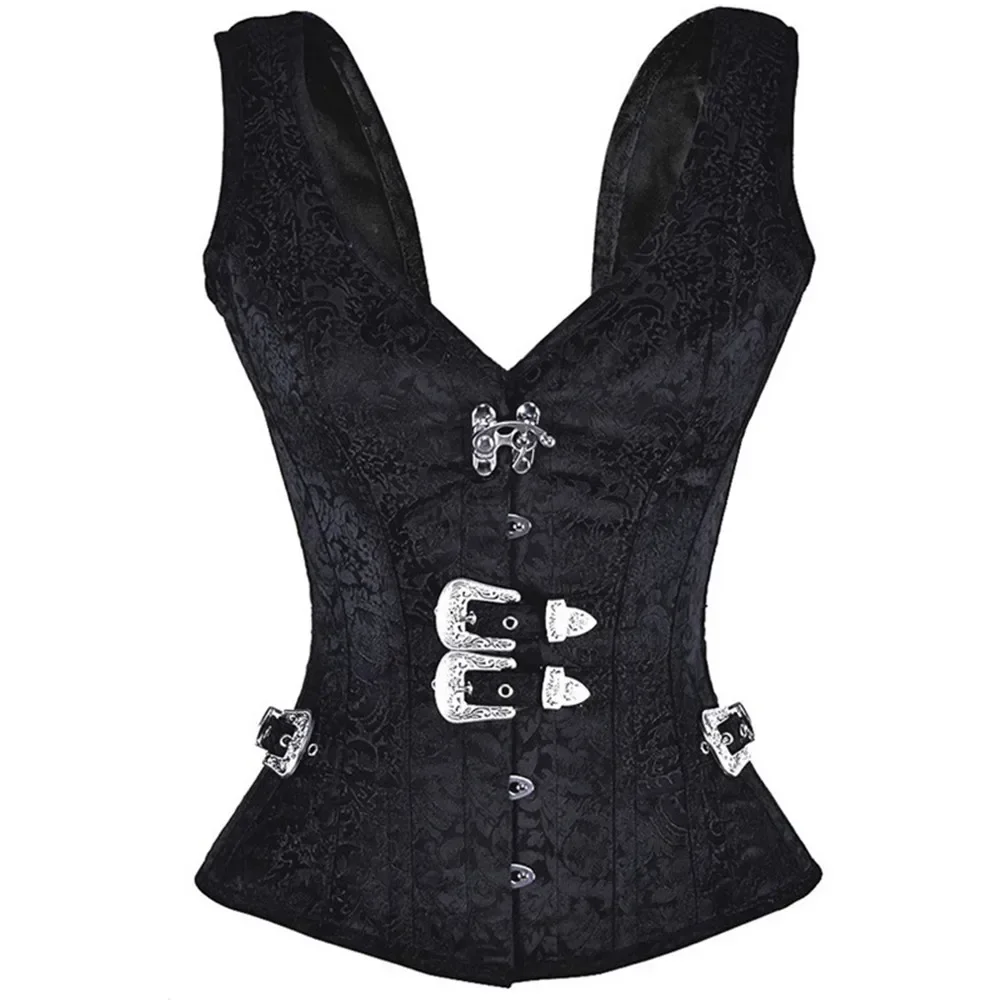 Women Steampunk Gothic Corset Top Shoulder Strap Corselet Black Buckled Bustier Waist Trainer Vest Corset Overbust
Women Steampunk Gothic Corset Top Shoulder Strap Corselet Black Buckled Bustier Waist Trainer Vest Corset Overbust