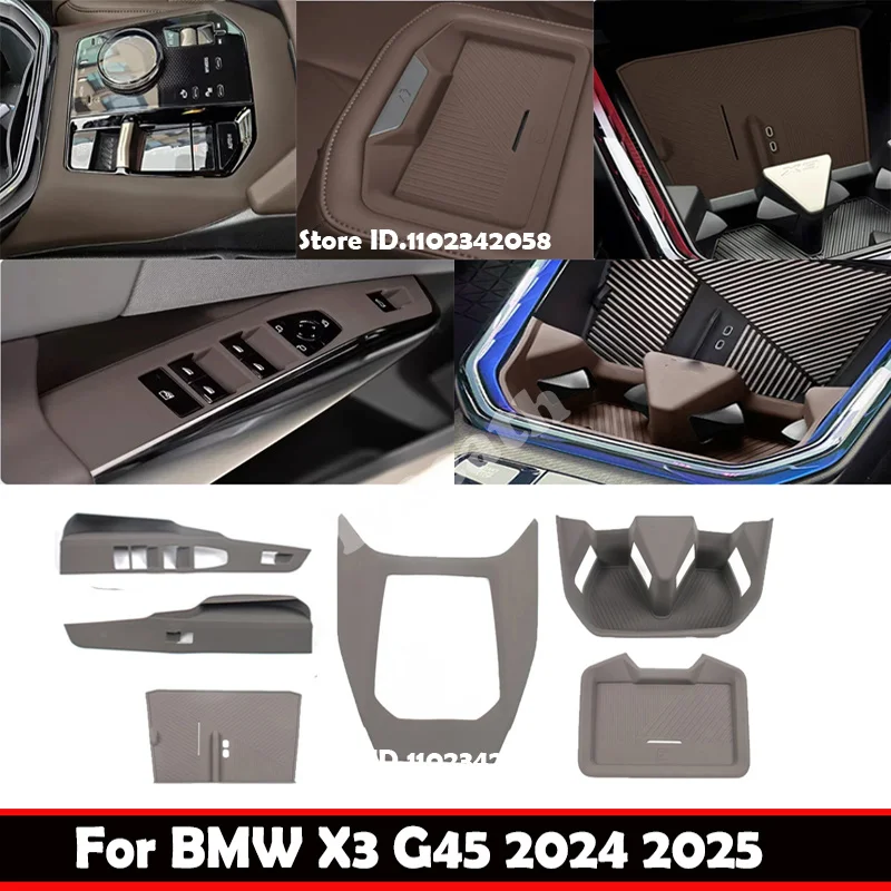 LHD Mocha Brown For BMW X3 G45 2024 2025 silicone rubber Window rise Gear Cup Holder Mat Wireless Charging Rear Armrest Pad
LHD Mocha Brown For BMW X3 G45 2024 2025 silicone rubber Window rise Gear Cup Holder Mat Wireless Charging Rear Armrest Pad