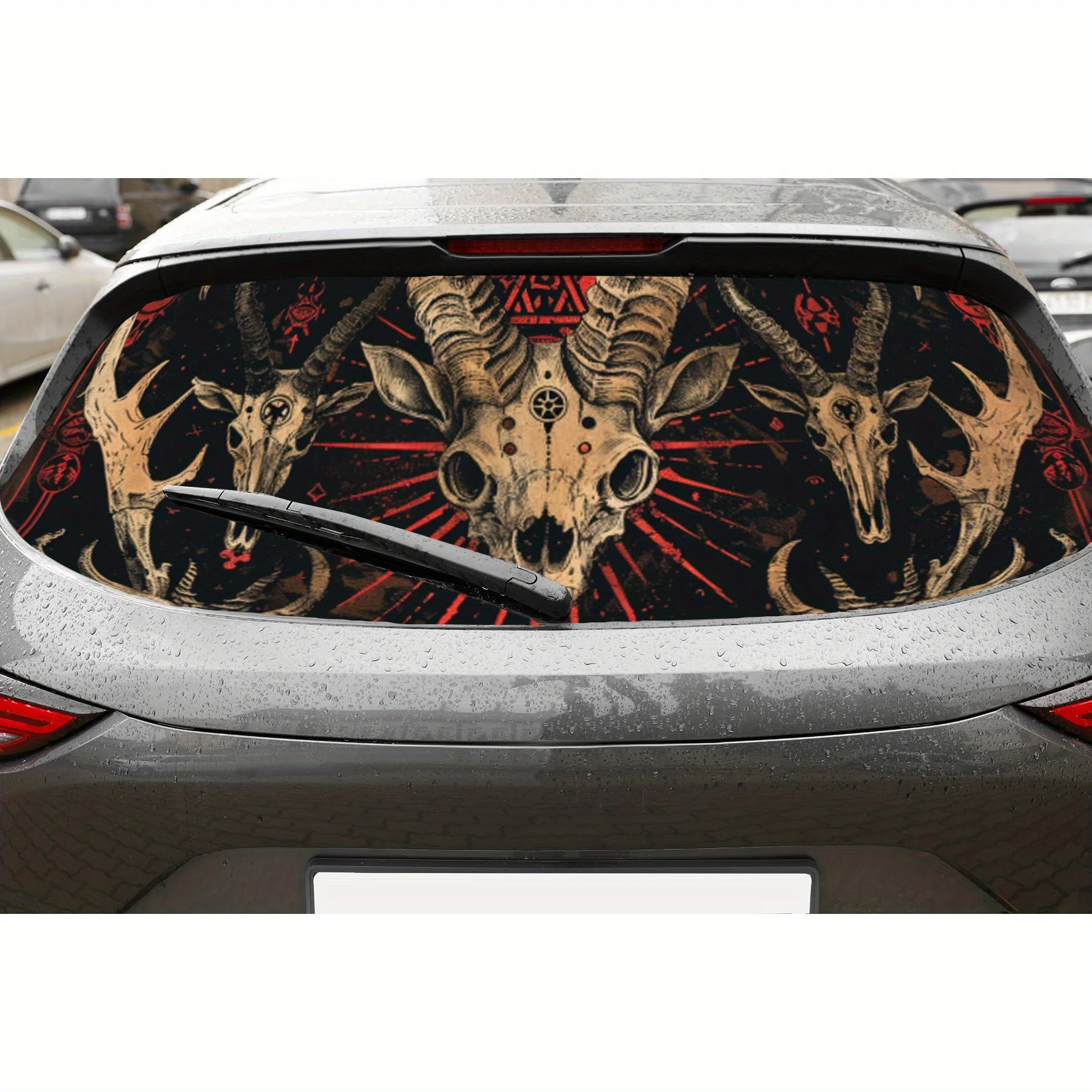 Dark Sheep Skull PVC Perforated Car Vinyl Wraps, Privacy Enhancing Design for Rear Window, Car Rear Windshield Sticker for Most
Dark Sheep Skull PVC Perforated Car Vinyl Wraps, Privacy Enhancing Design for Rear Window, Car Rear Windshield Sticker for Most