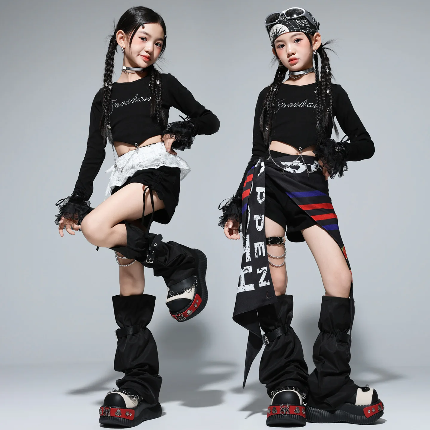 Kid Kpop Hip Hop Clothing Black Chained Crop Long Sleeve T Shirt Side Drawstring Shorts for Girls Street Dance Costumes Clothes
Kid Kpop Hip Hop Clothing Black Chained Crop Long Sleeve T Shirt Side Drawstring Shorts for Girls Street Dance Costumes Clothes
