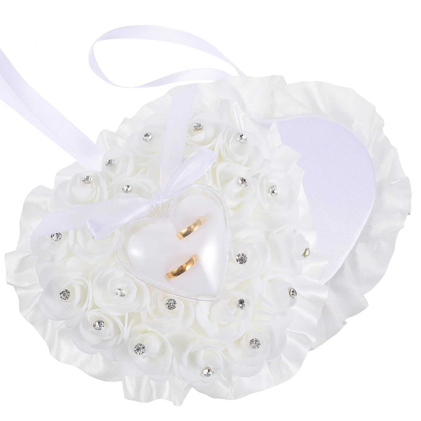 1pc Wedding Ring Heart Shaped Box Rhinestone Jewelry Case Rose Ring Pillow Flower Romantic Gift Storage Lover Theme
1pc Wedding Ring Heart Shaped Box Rhinestone Jewelry Case Rose Ring Pillow Flower Romantic Gift Storage Lover Theme