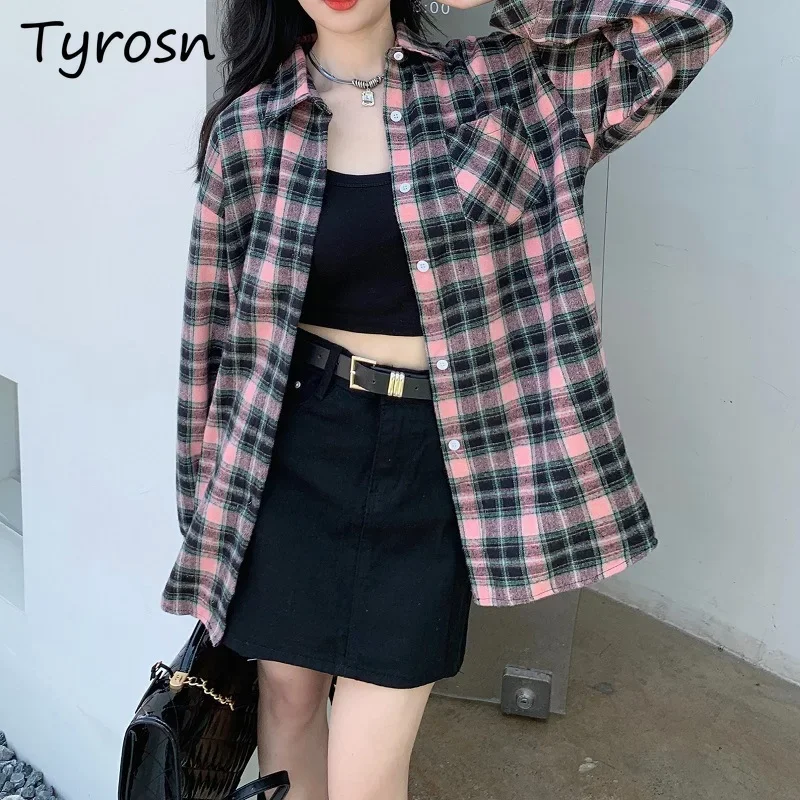Plaid Shirts Women Single Breasted Long Sleeve Pocket Tops Sun-proof Autumn Vintage Loose Slender Casual Daily Korean Fashion
Plaid Shirts Women Single Breasted Long Sleeve Pocket Tops Sun-proof Autumn Vintage Loose Slender Casual Daily Korean Fashion