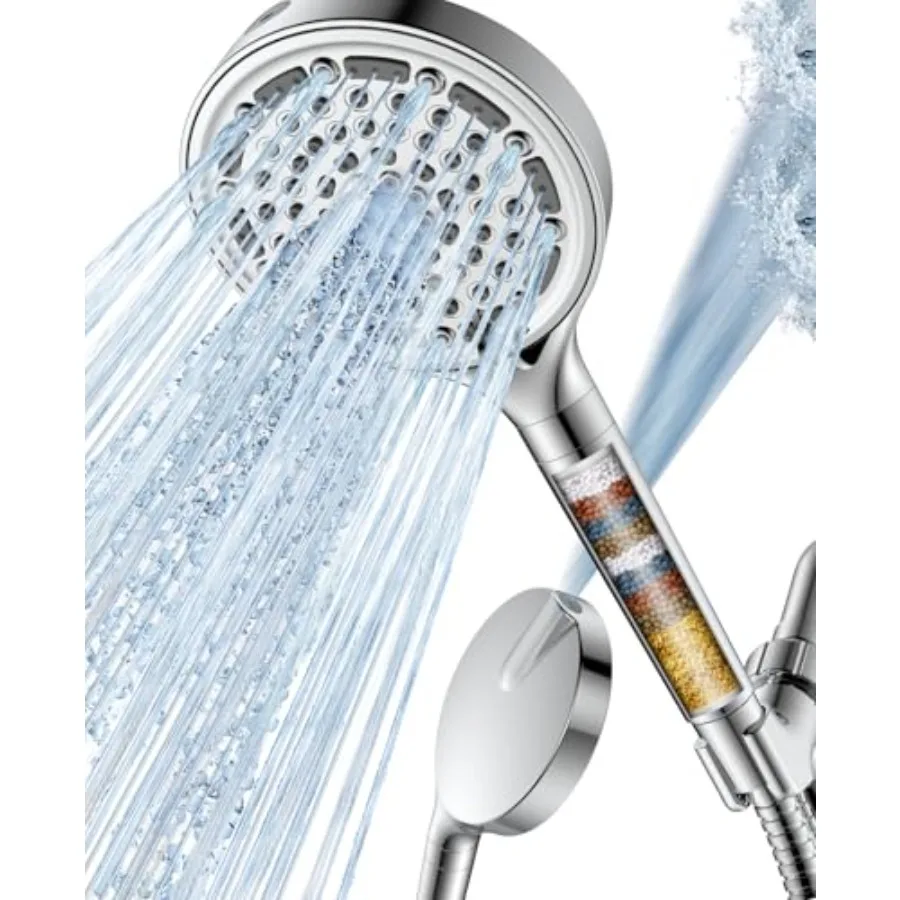 6 Spray Modes Filtered Handheld Showerhead Set Huge 6-Inch High Pressure Shower Head with Handheld Spray Chrome Water Softener
6 Spray Modes Filtered Handheld Showerhead Set Huge 6-Inch High Pressure Shower Head with Handheld Spray Chrome Water Softener
