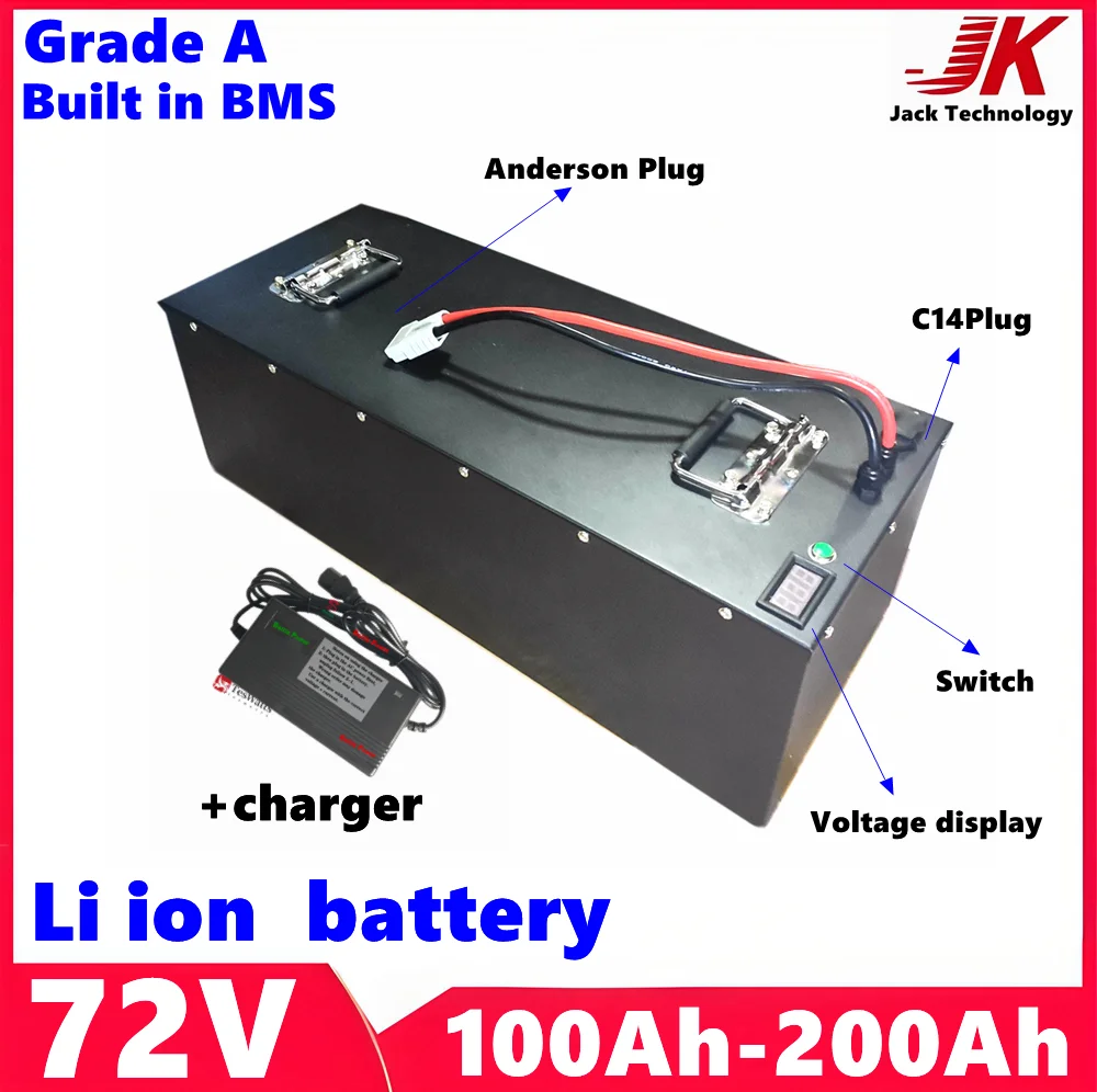 72v 100Ah-200Ah Li-ion battery pack rechargeable with BMS for 72V 3KW 5KW 8KW motor tricycle golf cart,Mini EV+10A/20A charger
72v 100Ah-200Ah Li-ion battery pack rechargeable with BMS for 72V 3KW 5KW 8KW motor tricycle golf cart,Mini EV+10A/20A charger