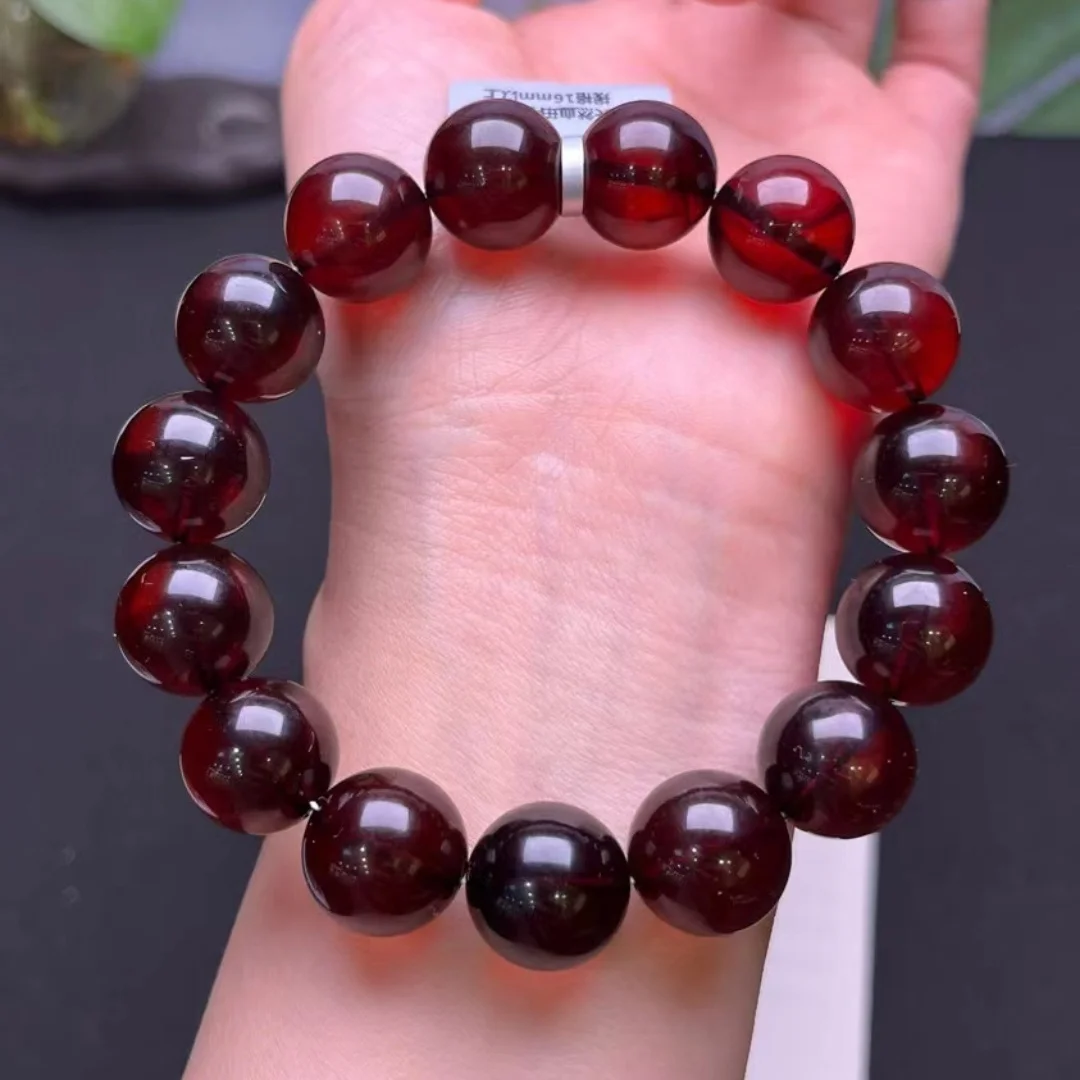 Натуральный красный янтарь, круглые бусины, браслет, эластичный женский янтарь, 15 мм, эластичный янтарный браслет, ювелирные изделия AAAAA 
Натуральный красный янтарь, круглые бусины, браслет, эластичный женский янтарь, 15 мм, эластичный янтарный браслет, ювелирные изделия AAAAA