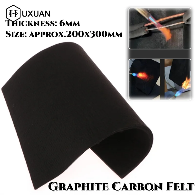 Graphite Felt Black Welding Protective Blanket Torch Shield Pack Protective Sheet Carbon Fiber High Temp 300*200mm Durable
Graphite Felt Black Welding Protective Blanket Torch Shield Pack Protective Sheet Carbon Fiber High Temp 300*200mm Durable