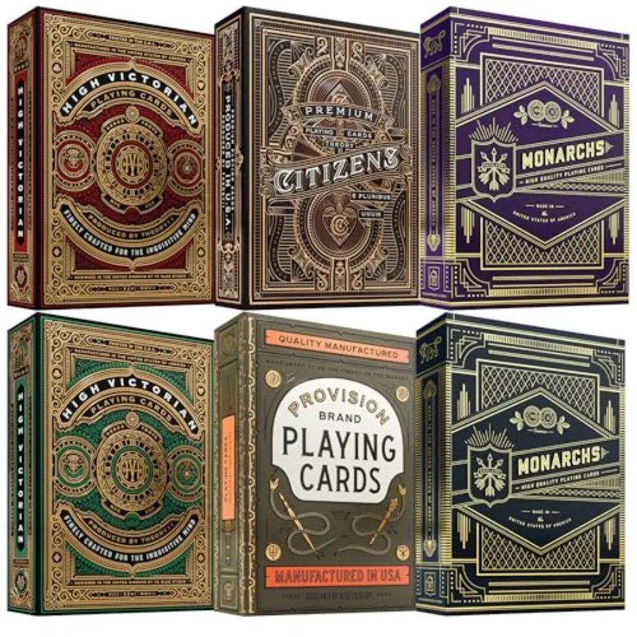 Ultimate Theory11 Playing Card Bundle 6 Deck Collector's Assortment. High Victorian Red High Victorian Green Monarchs Purple Mo
Ultimate Theory11 Playing Card Bundle 6 Deck Collector's Assortment. High Victorian Red High Victorian Green Monarchs Purple Mo