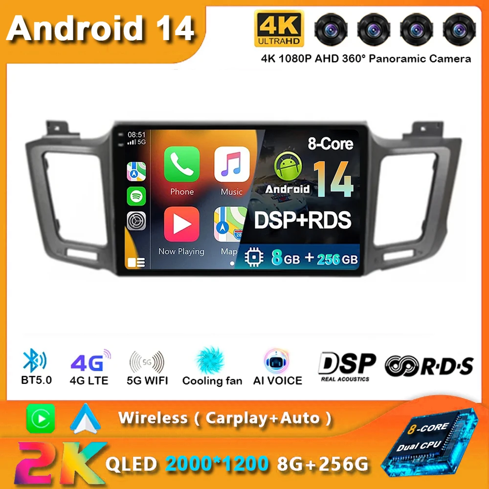Android 14 Carplay Car Radio For Toyota RAV4 4 XA40 5 XA50 2012 - 2018 Navigation Multimedia GPS Player Stereo WiFi+4G Video DSP
Android 14 Carplay Car Radio For Toyota RAV4 4 XA40 5 XA50 2012 - 2018 Navigation Multimedia GPS Player Stereo WiFi+4G Video DSP