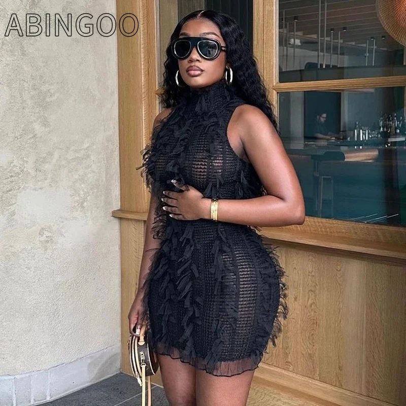 ABINGOO Sexy Knit Dress Women See Through Summer Tassel Midnight Concert Party Sleeveless Ruffle Hem Hipster Stretch Bodycon
ABINGOO Sexy Knit Dress Women See Through Summer Tassel Midnight Concert Party Sleeveless Ruffle Hem Hipster Stretch Bodycon