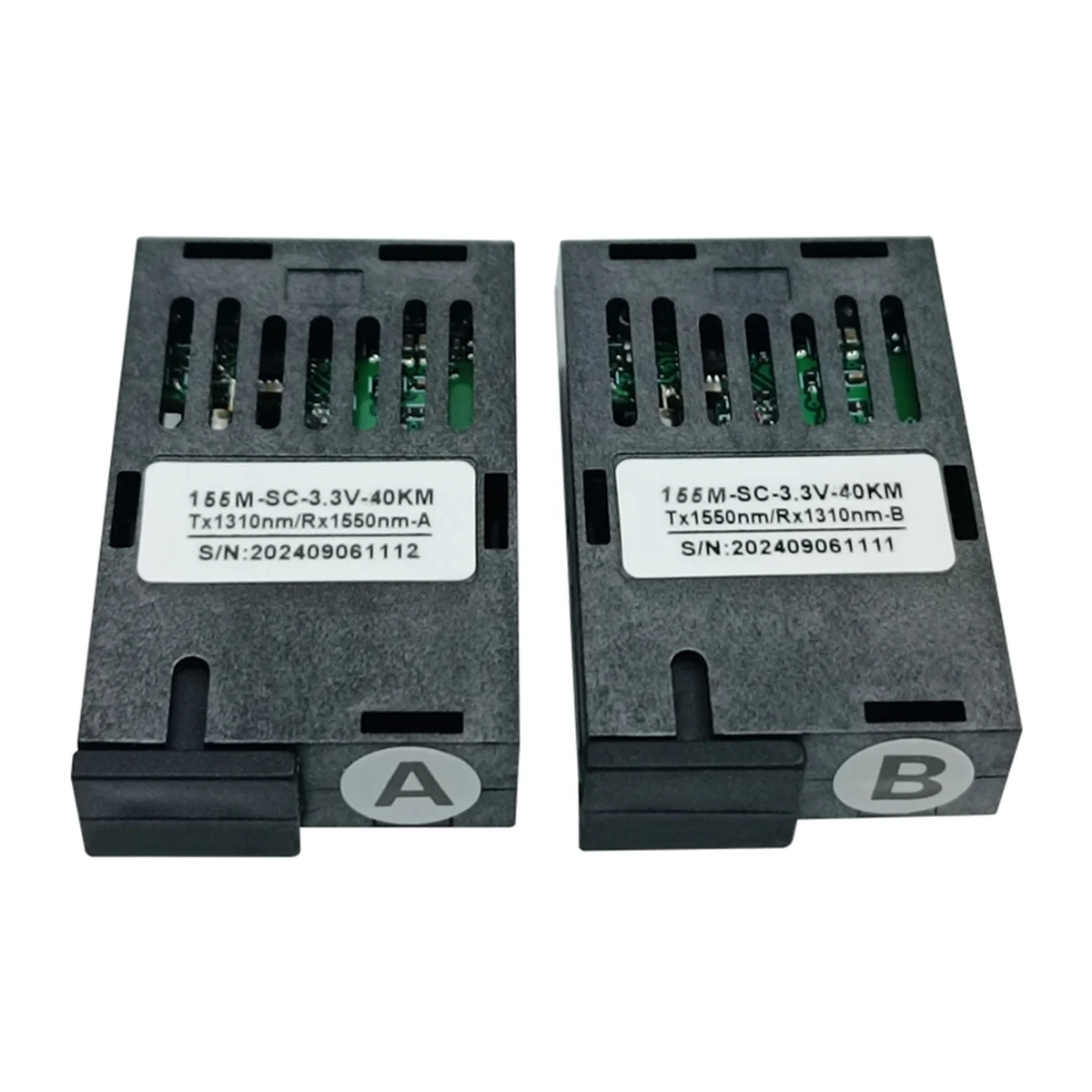 CCDD 2 Pairs 1X9 Transceiver 155Mb/S SC Singlemode Simplex Fiber 1310/1550nm 40km 3.3V Megabit 1Port Optic Transceiver Module
CCDD 2 Pairs 1X9 Transceiver 155Mb/S SC Singlemode Simplex Fiber 1310/1550nm 40km 3.3V Megabit 1Port Optic Transceiver Module