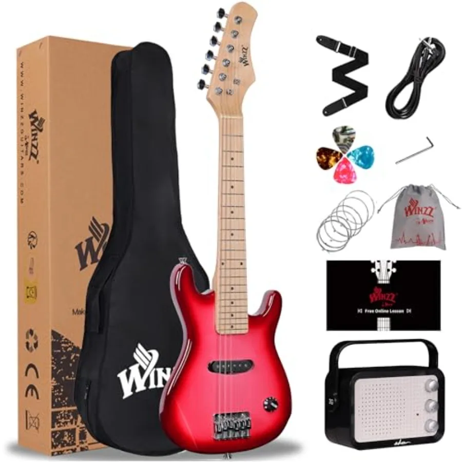 30 Inches Real Electric Guitar with Beginner Kit Right Handed Gradient Pink