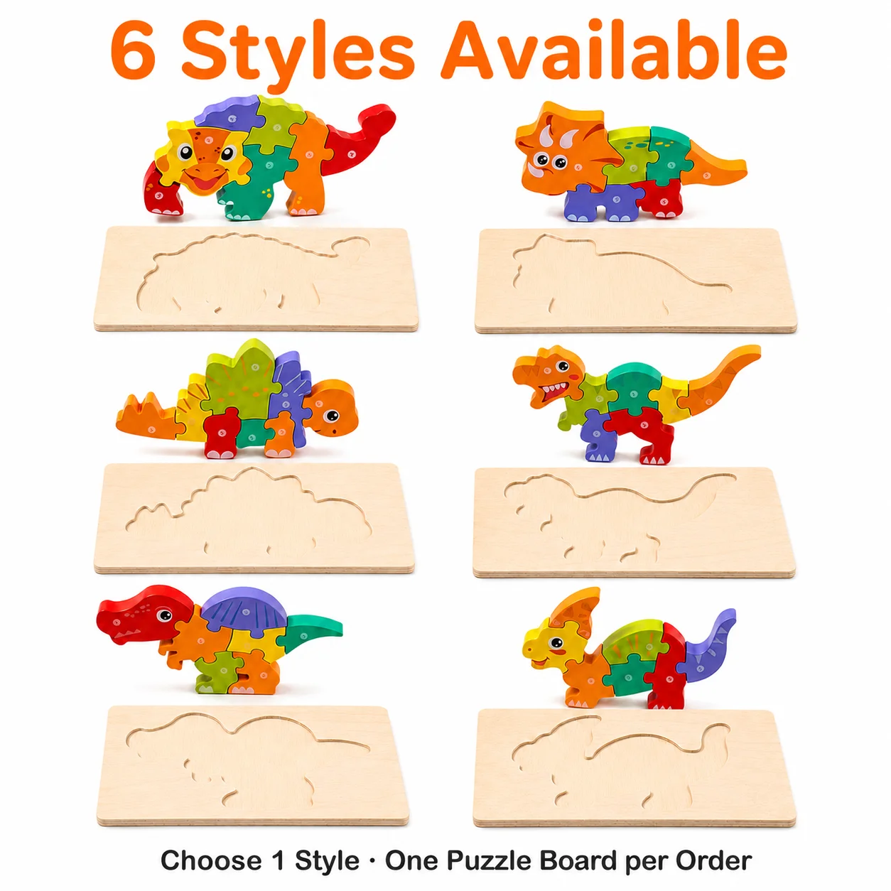 Wooden Dinosaur Puzzle Toy for Toddlers, Multiple Styles Available, Montessori 3D Matching Board, Fine Motor Skills Gift
Wooden Dinosaur Puzzle Toy for Toddlers, Multiple Styles Available, Montessori 3D Matching Board, Fine Motor Skills Gift