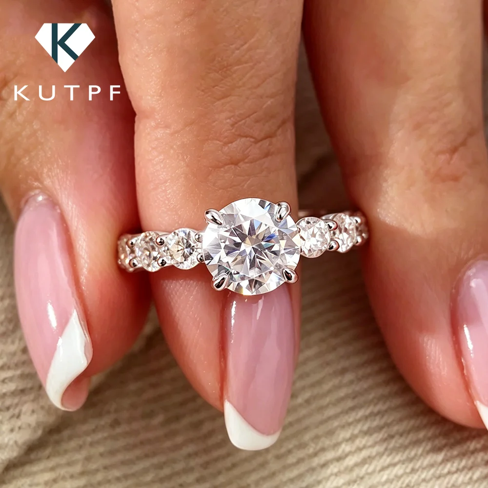2carat Full Moissanite Engagement Rings for Women D Color VVS1 Round Brilliant Cut with Side Lab Diamond Wedding Ring Certified
2carat Full Moissanite Engagement Rings for Women D Color VVS1 Round Brilliant Cut with Side Lab Diamond Wedding Ring Certified