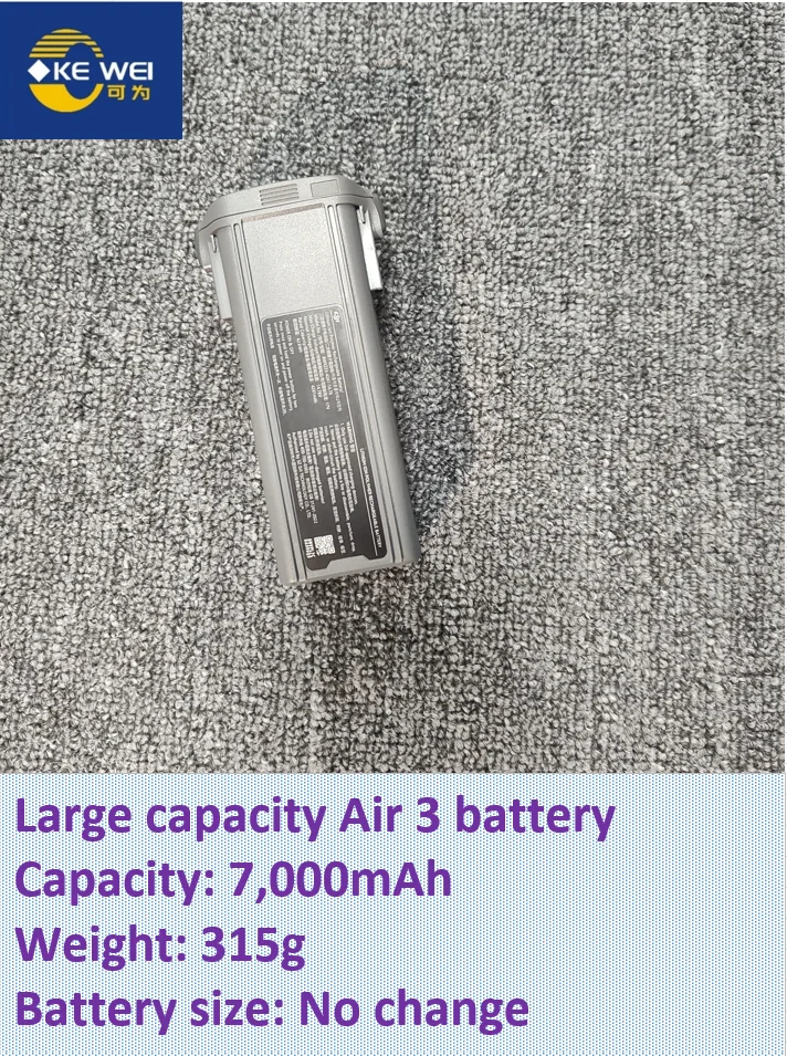 Large capacity refitting battery 7000mAh ~ 7200mAh for DJI Air 3 Drone for drone fans
Large capacity refitting battery 7000mAh ~ 7200mAh for DJI Air 3 Drone for drone fans